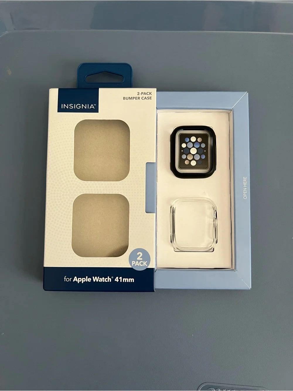 Insignia 2-Pack Bumper Case for Apple Watch 41mm - Clear and Black